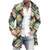 Comercio Exterior Otoño e Invierno Nuevo Abrigo de Lana Estampado Retro de Cuello Alto para Hombre Abrigo Casual para Hombre