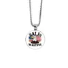 Collar Colgante de Luna Plateada Estilo Europeo y Americano con Diseño de Cabeza de Águila Bandera Americana, Cadena de Suéter de Moda, Superventas Transfronterizo