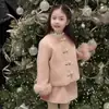 Roupa de Ano Novo para Meninas, Conjunto Estiloso Estilo Pequeno Chanel, Conjunto de Duas Peças Tendência Outono/Inverno 2025 para Bebês, Roupas da Moda para o Ano Novo