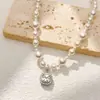 Pingente de Zircônia Pérola Imitação Cubo de Açúcar Colar Luxo Leve Versátil Nicho Corrente da Clavícula Moda Tendência Gargantilha Fabricante Atacado