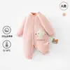 Macacão de bebê acolchoado grau A 100g, roupa de inverno espessa para recém-nascidos, macacão unissex para bebê