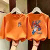 Camiseta de Manga Comprida Infantil Meninos Outono Casual Top Roupas de Outono 2026 Novo Estilo Crianças Médias e Grandes 100% Algodão Puro Estilo Primavera e Outono