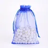 Bolsa de gasa con logotipo personalizado, bolsa de organza con cordón, bolsa de regalo para dulces de boda, bolsa de malla con cordón para empaque de joyas