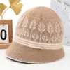 Sombreros para mujeres de mediana edad y mayores, otoño e invierno, para madres, forrados de polar, cálidos, sombreros de lana tejidos, para señoras mayores, de pelo de conejo, de ala ancha, sombreros de algodón