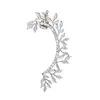 Brincos criativos de personalidade única transfronteiriços Europa e Estados Unidos folhas cravejadas de diamantes femininas retrô ear cuff exagerado clipe de orelha joia