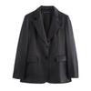 Elegante Chaqueta de Traje de Raya Diplomática de Corte Recto + Pantalones de Caída a Media Cintura para Pies Pequeños Nuevos Estilos Europeos y Americanos Otoño e Invierno 2024