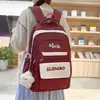 Mochila Nueva de Alta Capacidad Estilo Ins Ligera de Moda Bloqueo de Color Versátil para Chicas de Secundaria y Preparatoria