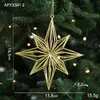 Decoraciones de Navidad, adornos dorados para árbol de Navidad, copos de nieve creativos, zapatos de cristal, colgantes de renos, accesorios galvanizados, colgantes