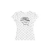 Camiseta Blanca de Manga Corta con Cuello Redondo y Estampado de Lunares para Mujer, Nuevo Estilo de Verano, Top Ajustado con Estampado de Letras Americanas