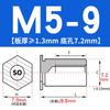 SO-M2M3M4M5M6M8 Remache Hexagonal Galvanizado de Agujero Pasante Placa de Presión Tuerca de Chapa Columna Espárrago de Acero al Carbono