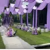 Tela Elástica para Boda Morada Seda de Leche para Boda Cortina de Techo Ola de Agua Multicapa Gasa Coreana Tejido Ecológico para Guardería