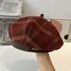 Boina Octogonal Dulce Metálica Estilo Primavera y Otoño para Mujer, Nuevo Moda Estilo Coreano Retro Celebridad de Internet Gorra Newsboy Painter
