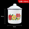 Caneca Esmaltada Nostálgica Clássica Antiga Caneca de Chá de Ferro com Tampa Estilo Yin Zheng Mesma Cor Quadro Antigo Retrô Caneca de Água de Grande Capacidade