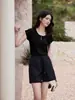 Nueva Camiseta Henley de Acetato de Tencel y Lana para Mujer, Cómoda, Transpirable, Casual, Versátil, Corte Ajustado, Top de Cuello en U