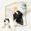 [Diseño Original] Pañuelo Cuadrado Pequeño Estilo Coreano Ins para Mujer Todo Combinación Estilo Occidental Pañuelo Decorativo Pañuelo de Primavera y Otoño Pañuelo Artístico