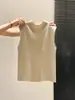Camisola regata com gola alta para mulheres, novo estilo justo, peça de sobrepor simples sem mangas, camada interna, top de tricô