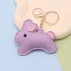 Llavero de Piel Hecho a Mano Dibujo Animado Conejo Blanco Lindo Cadena Colgante de Animal Conejo para Bolso Colgante Venta al por Mayor