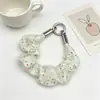 Chaveiro Scrunchie de Gaze Dupla com Bolinhas Pulseira de Pulso Fresca de Verão Pingente Curto para Bolsa Celular Atacado