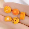 Brincos de Resina Simulação Biscoito Pão Tridimensional Doces e Fofos Design de Nicho Personalidade Moda Versátil