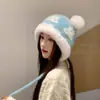 Nuevo Sombrero de Lana para Mujer Otoño Invierno Versátil Circunferencia de Cabeza Grande Cálido Gorro de Punto Hace que la Cara se Vea Más Pequeña Protección para los Oídos Más Terciopelo Gorro Lei Feng