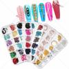 Dedo princesa unha joias japonesas Macaron cor cadeia nail art com diamante metal decorativo corrente DIY unhas joias