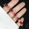 Pendientes, collar y anillo de diamantes rojos de alta calidad con rubí de imitación engastado en oro rosa, regalo de Año Nuevo para mujer, gran oferta transfronteriza