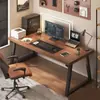 Escritorio de oficina ligero, escritorio de computadora moderno, escritorio doble largo de escritorio, escritorio simple para escribir para uso doméstico de estudiantes, banco de trabajo
