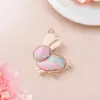 Novo pingente de brocado Song estilo chinês com bordado de coelho dupla face, base de pingente semiacabada para artesanato DIY, acessório de joia estilo chinês