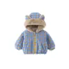 Elegante abrigo suéter forrado de polar para bebés, nuevo top con capucha de dibujos animados para niños de otoño e invierno, abrigo de estilo dulce