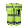 Chaleco Reflectante Impermeable de Tela Oxford para Seguridad de Tráfico y Administración Vial, Ropa Reflectante de Seguridad Multibolsillos
