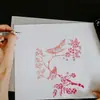 Amazon Plantillas de Pintura Hueca Floral y de Plantas Plantilla de Arte de Pared Pintada a Mano Moldes Auxiliares de Dibujo DIY