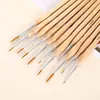 Conjunto de Canetas de Linha de Gancho de Cabelo de Lobo Transfronteiriço Preto Ultrafino Cabo Triangular Aquarela Acrílico Guache Pincel para Pintura a Óleo Pintado à Mão Fabricante