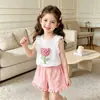 Conjunto de moda outono novo para meninas estilo coreano com decoração floral 3D em tricô, moletom longo e calça jacquard