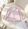 Cardigan Feminino Novo de Primavera e Outono Doce Estiloso Falso Duas Peças para Bebês Moda Estilo Coreano Bolinhas Laço Versátil Top