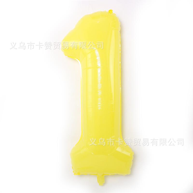 40寸马卡黄色数字1