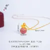 Colar Saco da Sorte Laço Completo de Diamante Cor Vermelho-Rosa Banhado a Ouro Estilo Xiaohongshu Puzuo, Corrente de Clavícula de Luxo Leve de Alta Qualidade, Presente para Namorada