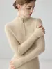Nuevo Suéter de Cashmere 100% Puro con Media Cremallera 2026 para Mujer, Corte Ajustado, Suave y Amigable con la Piel, Suéter de Punto para Capa Base