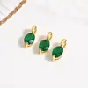 Pequeño Colgante Color Dorado 18K Chapado en Cobre Conservación del Color Incrustado Zirconia de Colores Forma de Ojo de Caballo Joyería Collar Pulsera Material para Accesorios DIY