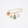 Navidad Amazon broche transfronterizo aleación lindo alce viejo muñeco de nieve bastón de caramelo pin insignia para abrigo bolsa