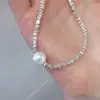 Corrente Clavícula Prata com Pérola Estilo Novo para Mulheres, Design de Nicho com Toque de Luxo, Colar Versátil Moderno e Simples