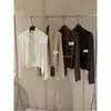Camiseta de manga larga de té verde limón colección otoño, diseño minimalista estilo coreano, top versátil de un solo botón con cuello redondo para mujer, 11030 (viene con un chal)