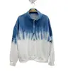 Conjunto Informal de Sudadera Gruesa y Pantalón de Chándal Azul Tie-Dye Hecho a Mano, Original, 100% Vegetal, Isatis Indigofolia, Moderno y Casual