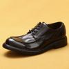 [Exclusivamente para Vips] Zapatos de Cuero Business Casual para Hombre, Piel Genuina, Estilo Vintage Lavado, Suela de Cuero Deteriorado, Punta Redonda, Zapatos de Hombre para Exportación