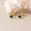 Elodge Plata Esterlina s925 Pendientes de Hilo con Gota de Esmalte Verde Estilo Ins Pequeño Sentido del Diseño Joyería para Orejas Mujeres M03608