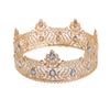 Noiva transfronteiriça europeia e americana Coroa redonda Rainha Liga Strass Coroa barroca Homens britânicos Coroa do rei