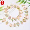 Accesorios de Colgante de Flor de Perla de Jardín Monet Dorada Estilo Antiguo, Pulsera de Cuerda Trenzada Multicolor Accesorios Semi-Terminados
