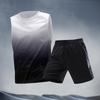 Traje Deportivo Popular Europeo de Tallas Grandes para Hombre, Ropa de Seda Helada de Secado Rápido, Camiseta sin Mangas y Shorts para Fitness, Venta al por Mayor desde Fábrica de Comercio Exterior