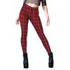 Novas Calças Femininas de Natal para Comércio Exterior, Leggings com Estampa Digital Xadrez Vermelho Europeias e Americanas, Calças de Yoga Femininas Elásticas