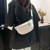 Bolsa de Cintura Feminina de Alta Qualidade 2025 Nova Bolsa Transversal de Corrente Retrô Fashion Textura Simples Versátil Bolsa de Ombro