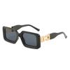 Gafas de sol de montura cuadrada Moda europea y americana Cadena de diamantes Montura pequeña Celebridad de Internet Transfronteriza Estilo callejero Ins Gafas de sol para mujer